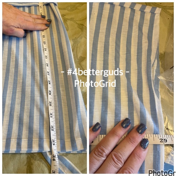 H&M Striped V-Neck Tunic Belted Tie Waist Swimsuit Cover Up Very Oversized MD - Picture 8 of 14